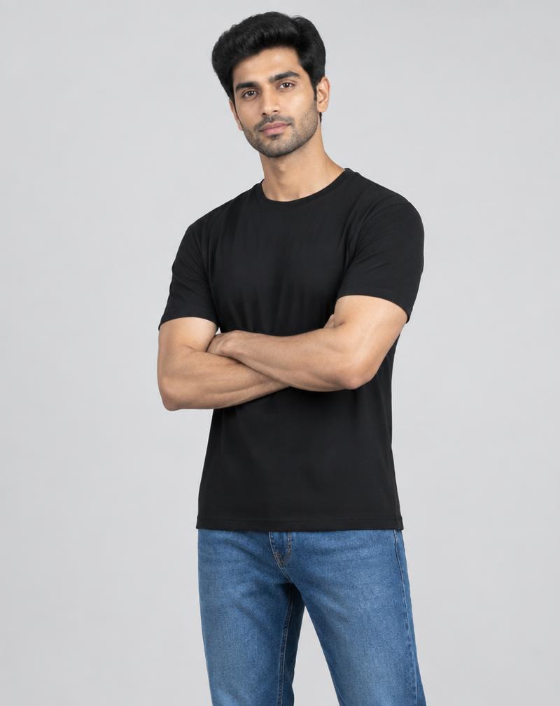 Men's Black Regular Fit T-Shirt