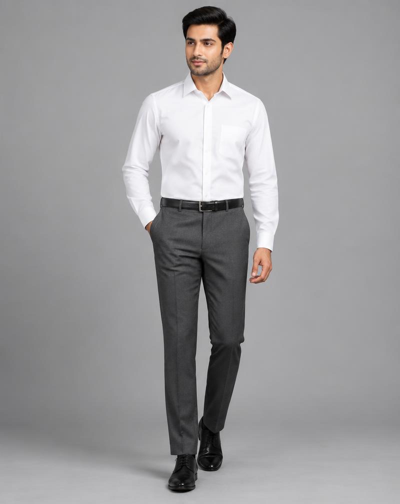 Men's Charcoal Grey Formal Trousers