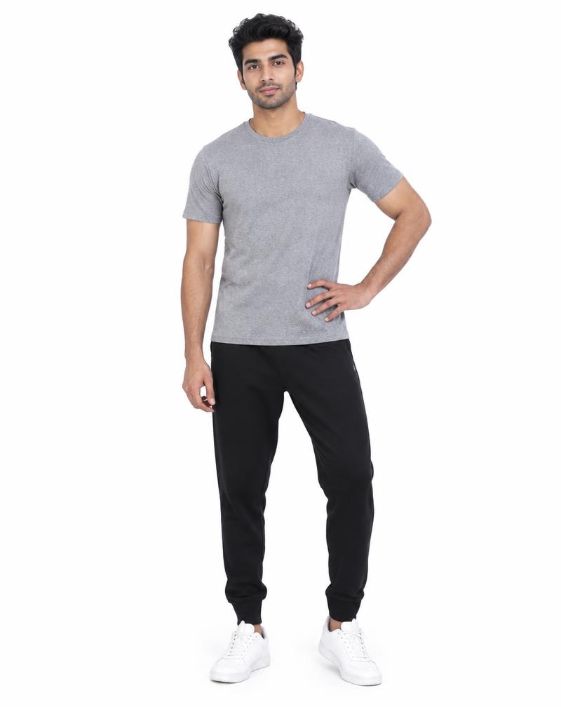 Men's Grey Melange Regular T-Shirt