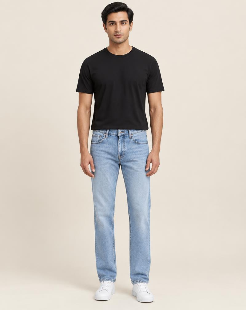 Men's Light Blue Washed Jeans