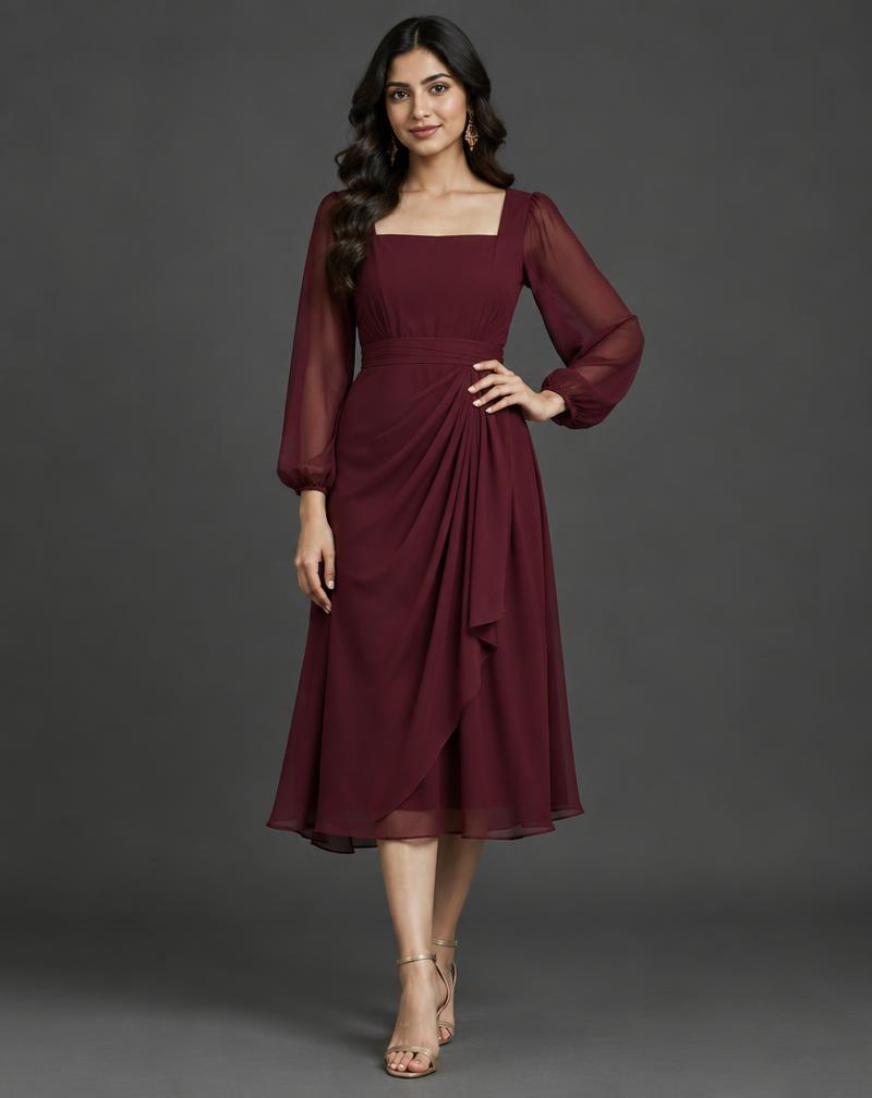 Women's Wine Red Party Dress